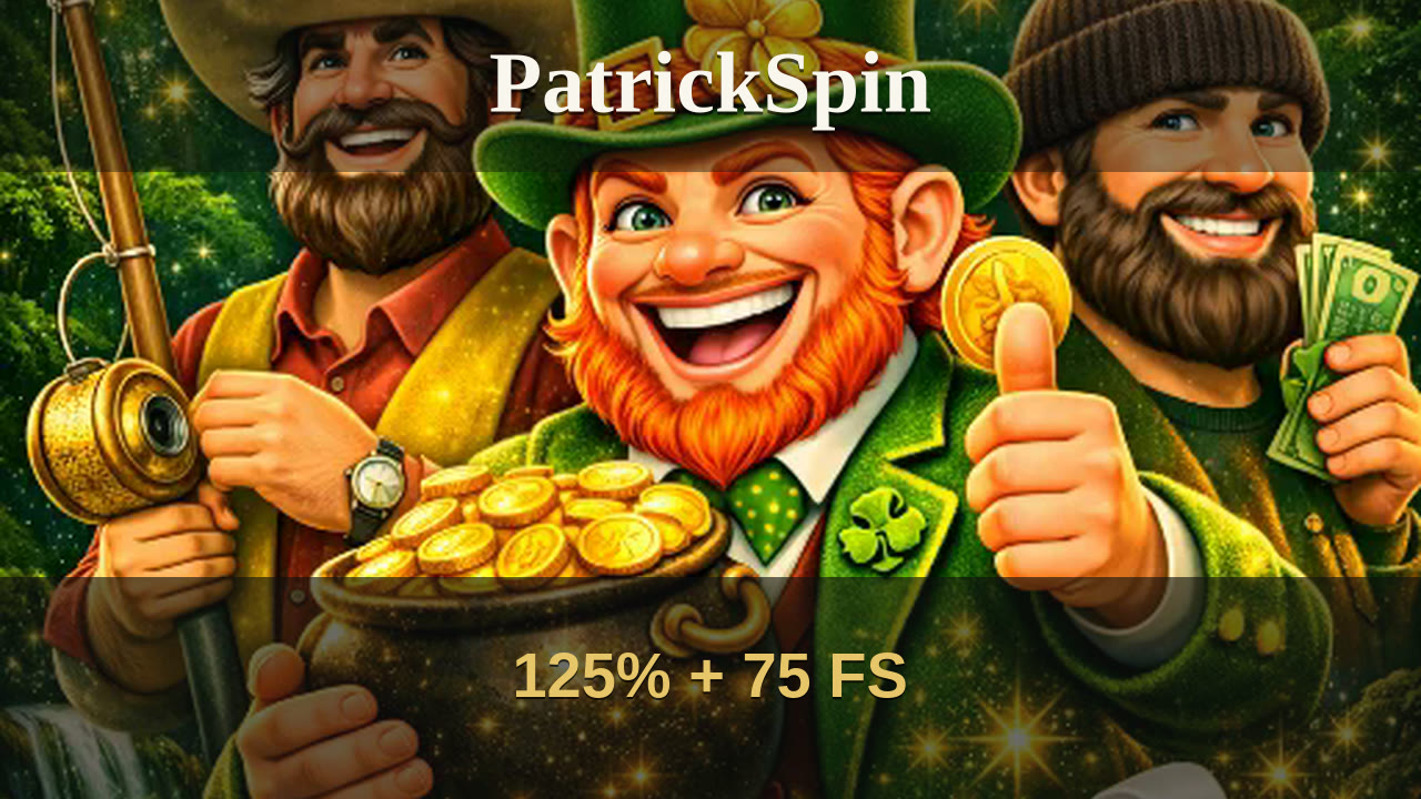 PatrickSpin casino — welcome promo on the live site